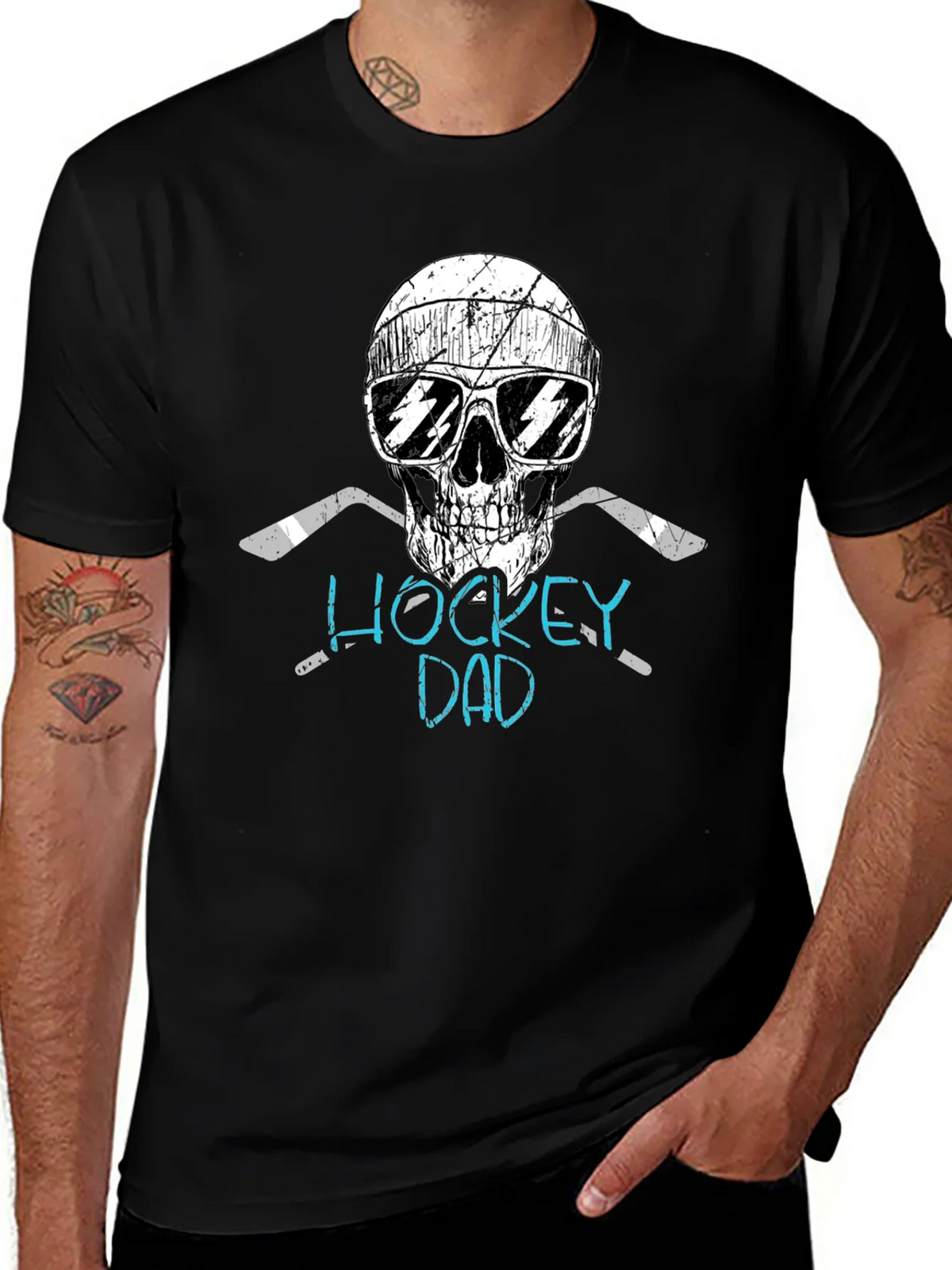 Hockey Dad Skull Graphic Tee product image 1