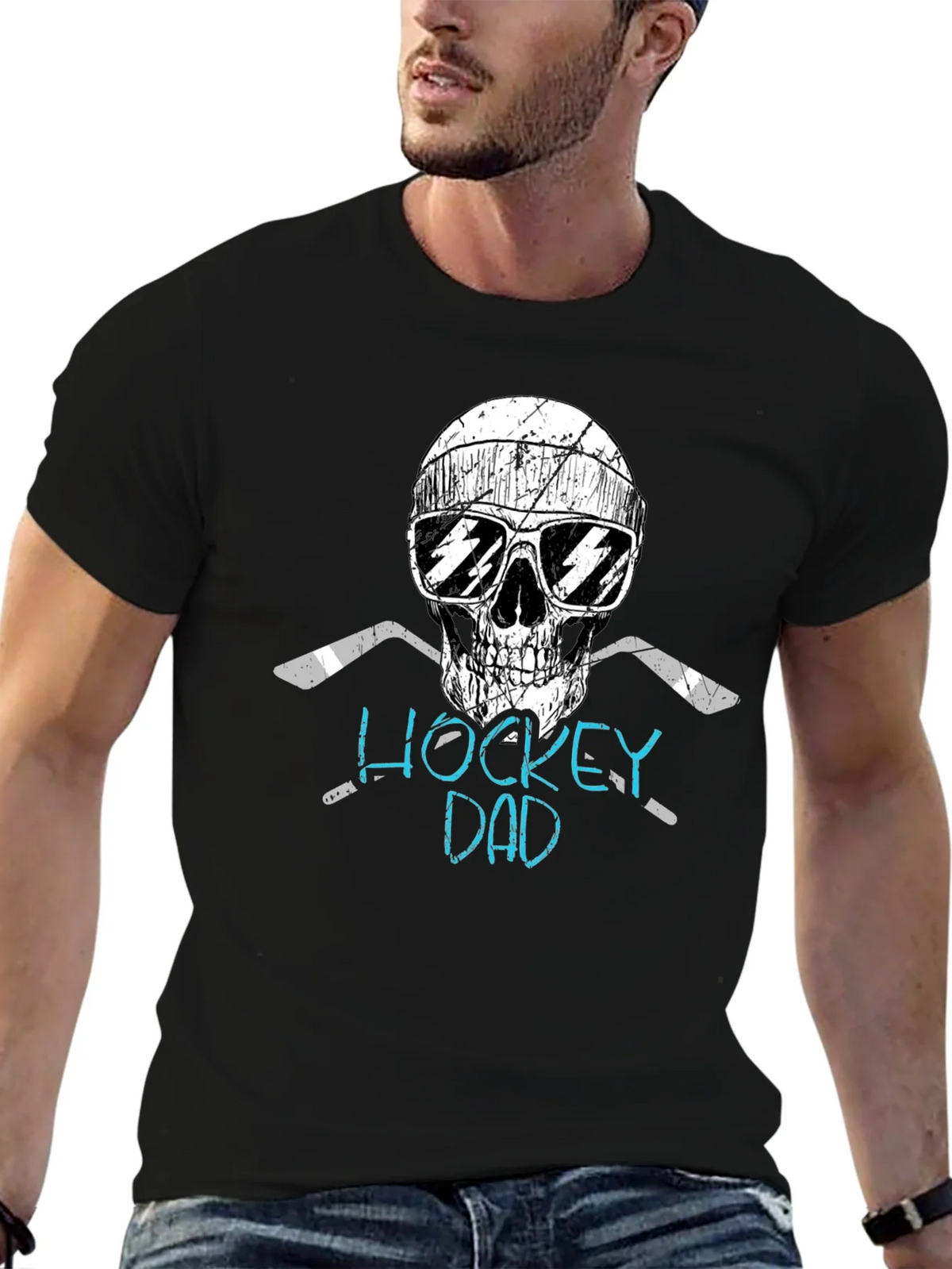 Hockey Dad Skull Graphic Tee product image 6