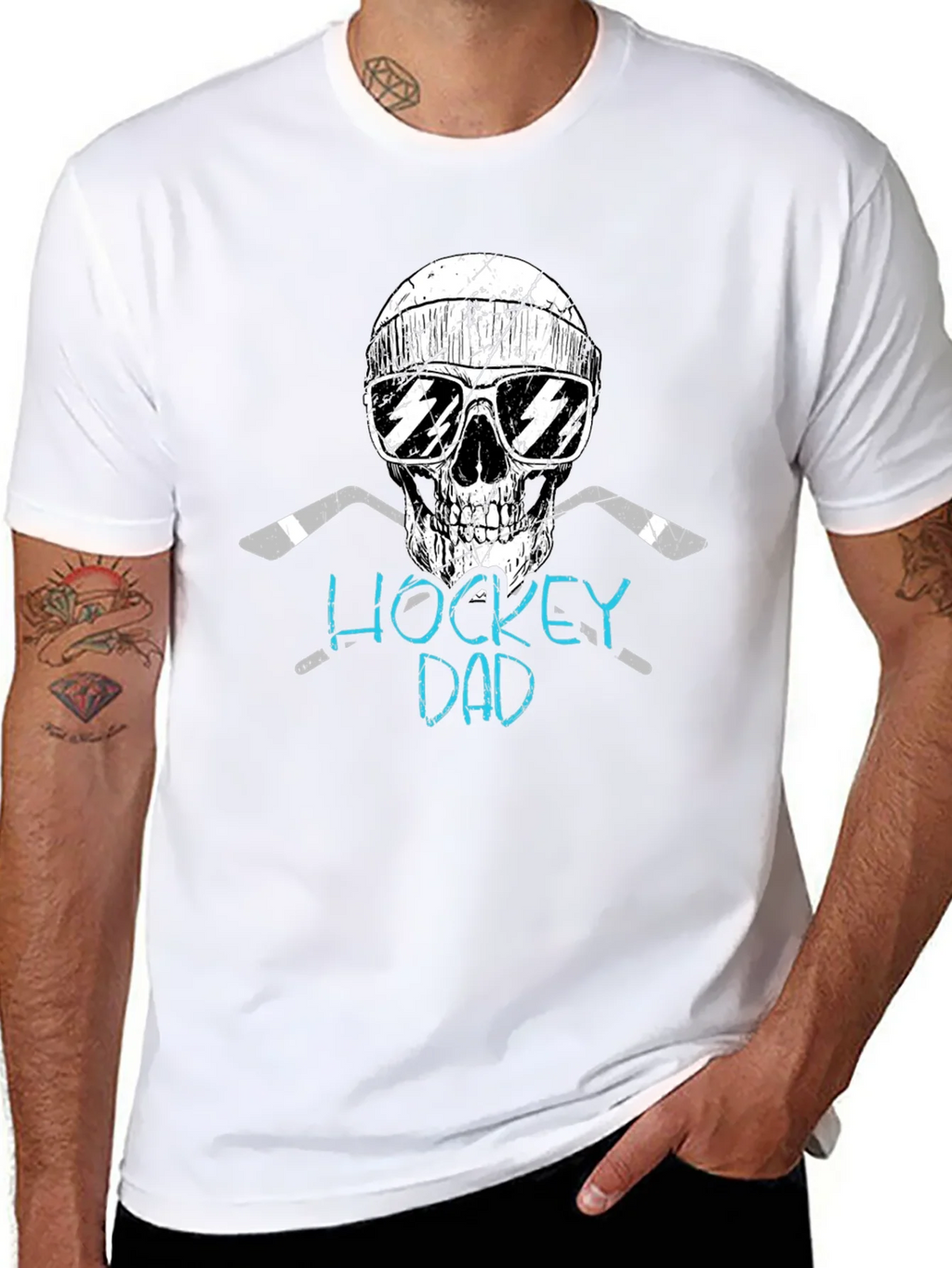 Hockey Dad Skull Graphic Tee product image 7
