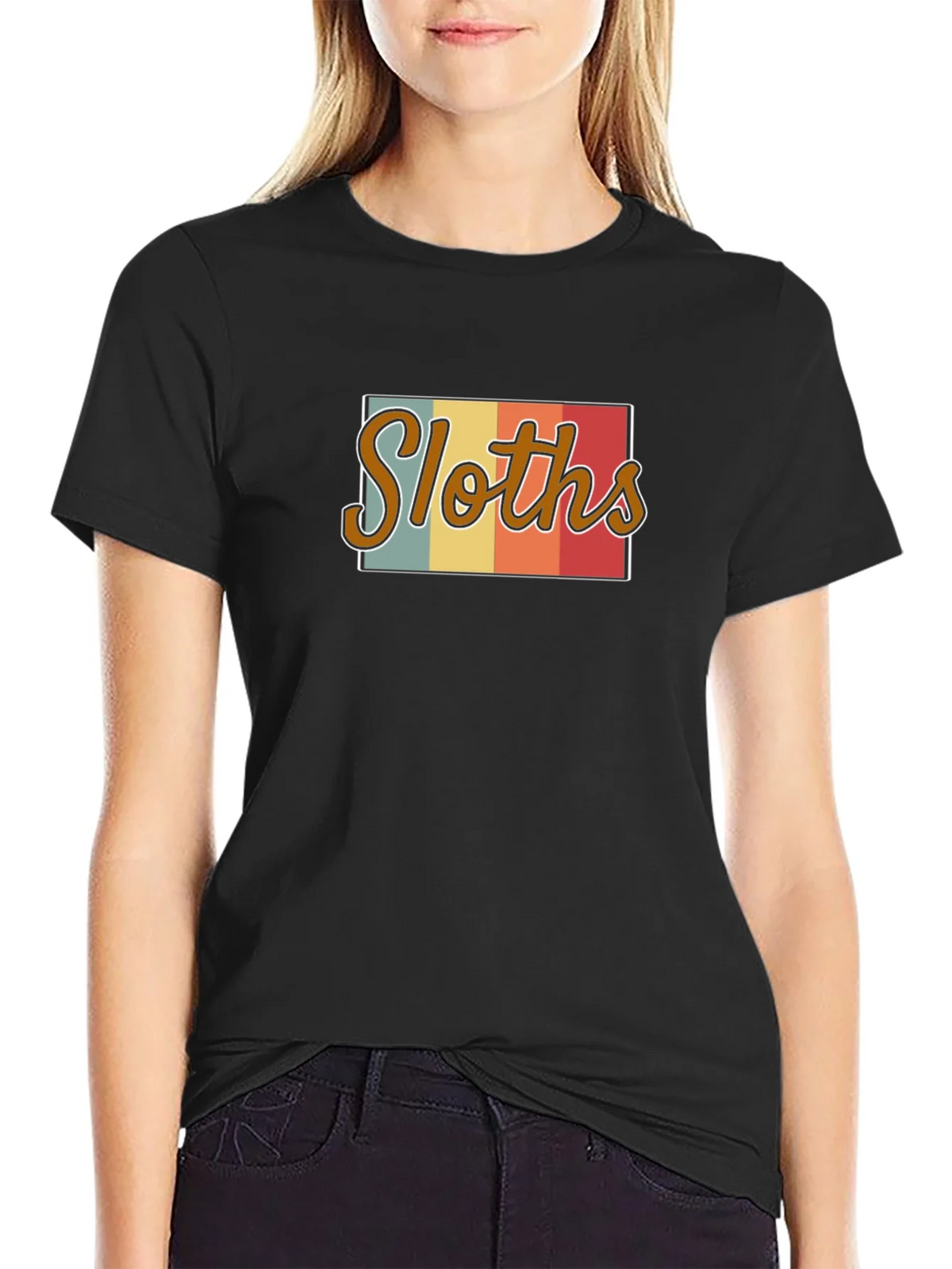 Retro Sloths Graphic Tee - Mens Black T-Shirt product image 2