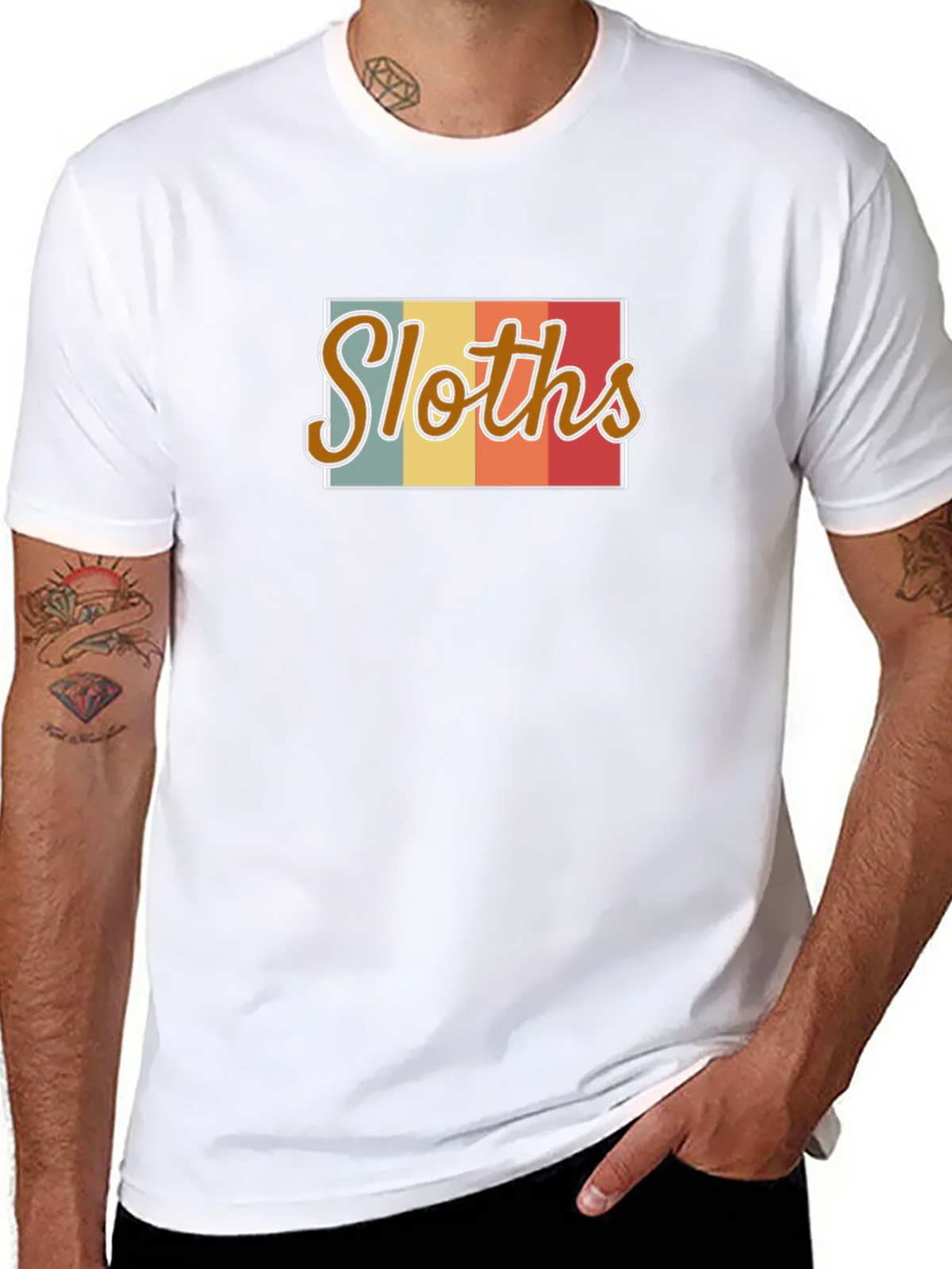 Retro Sloths Graphic Tee - Mens Black T-Shirt product image 7
