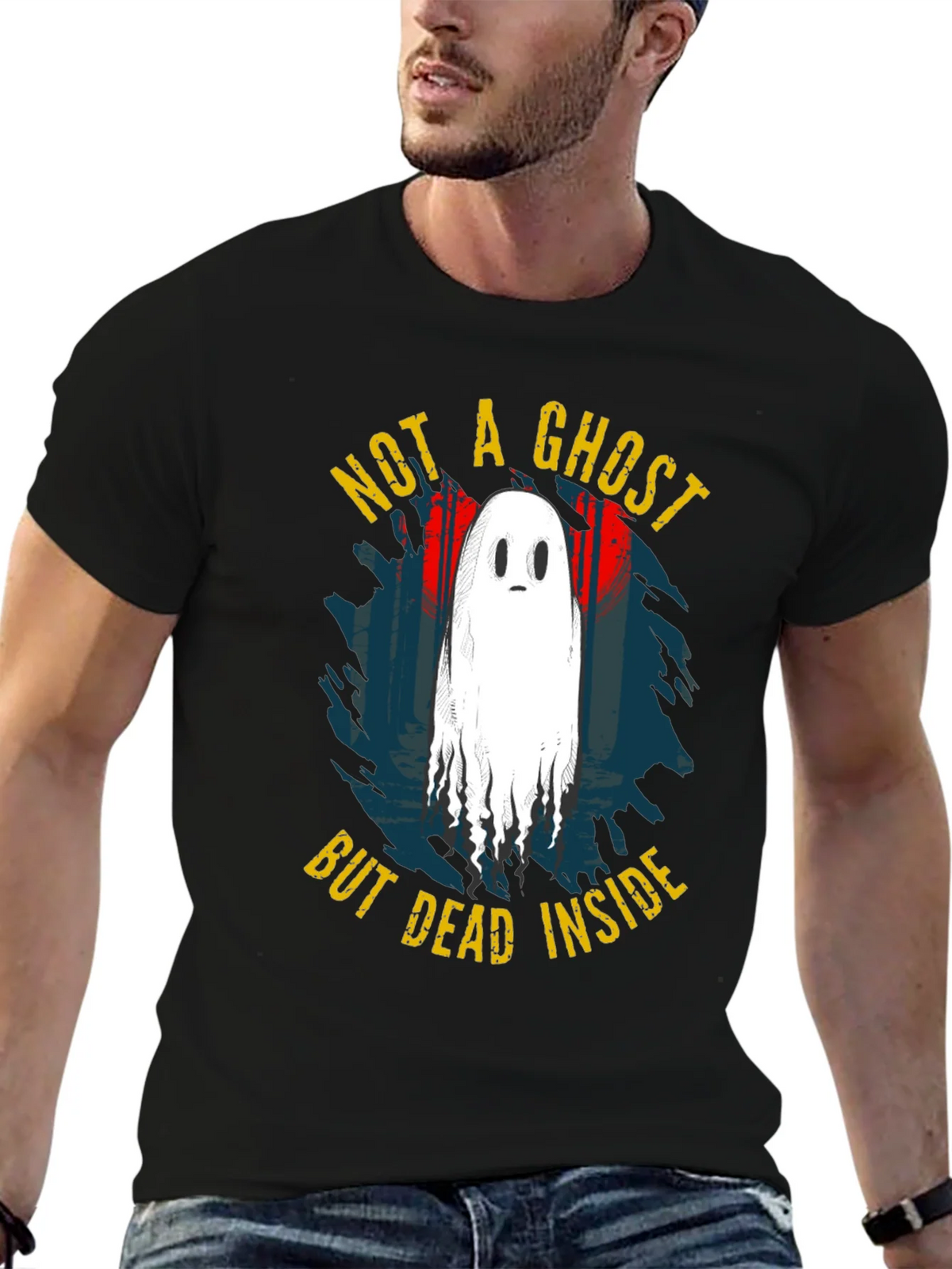 Not A Ghost But Dead Inside Black T-Shirt product image 5