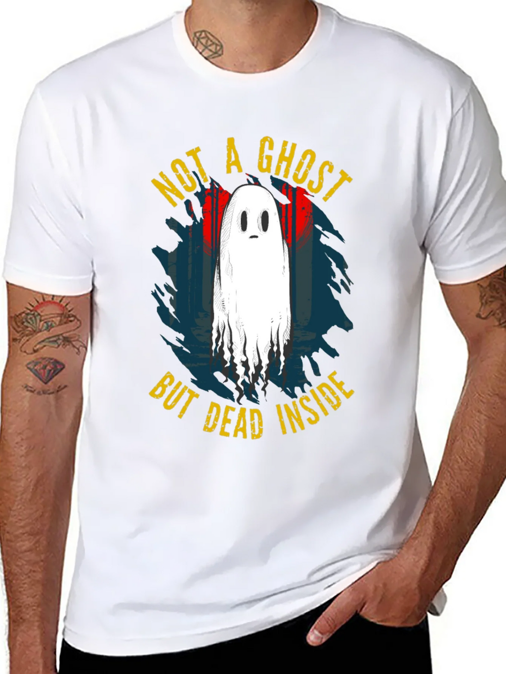 Not A Ghost But Dead Inside Black T-Shirt product image 6