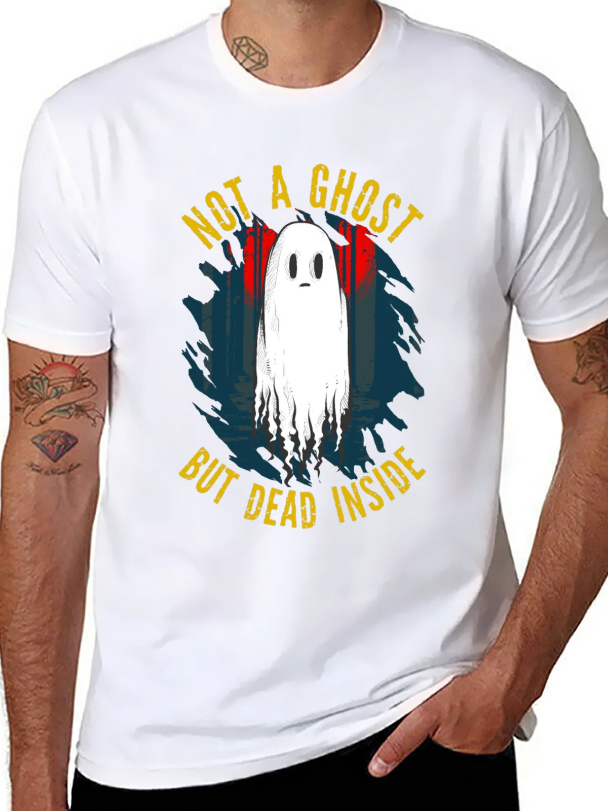 Not A Ghost But Dead Inside Black T-Shirt product image 6
