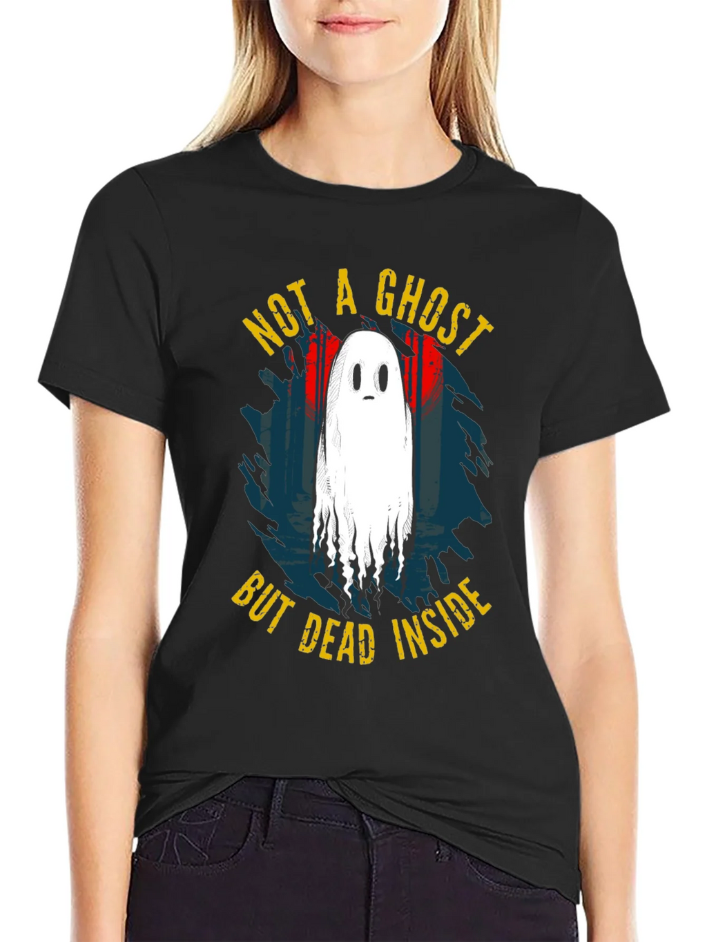 Not A Ghost But Dead Inside Black T-Shirt product image 1