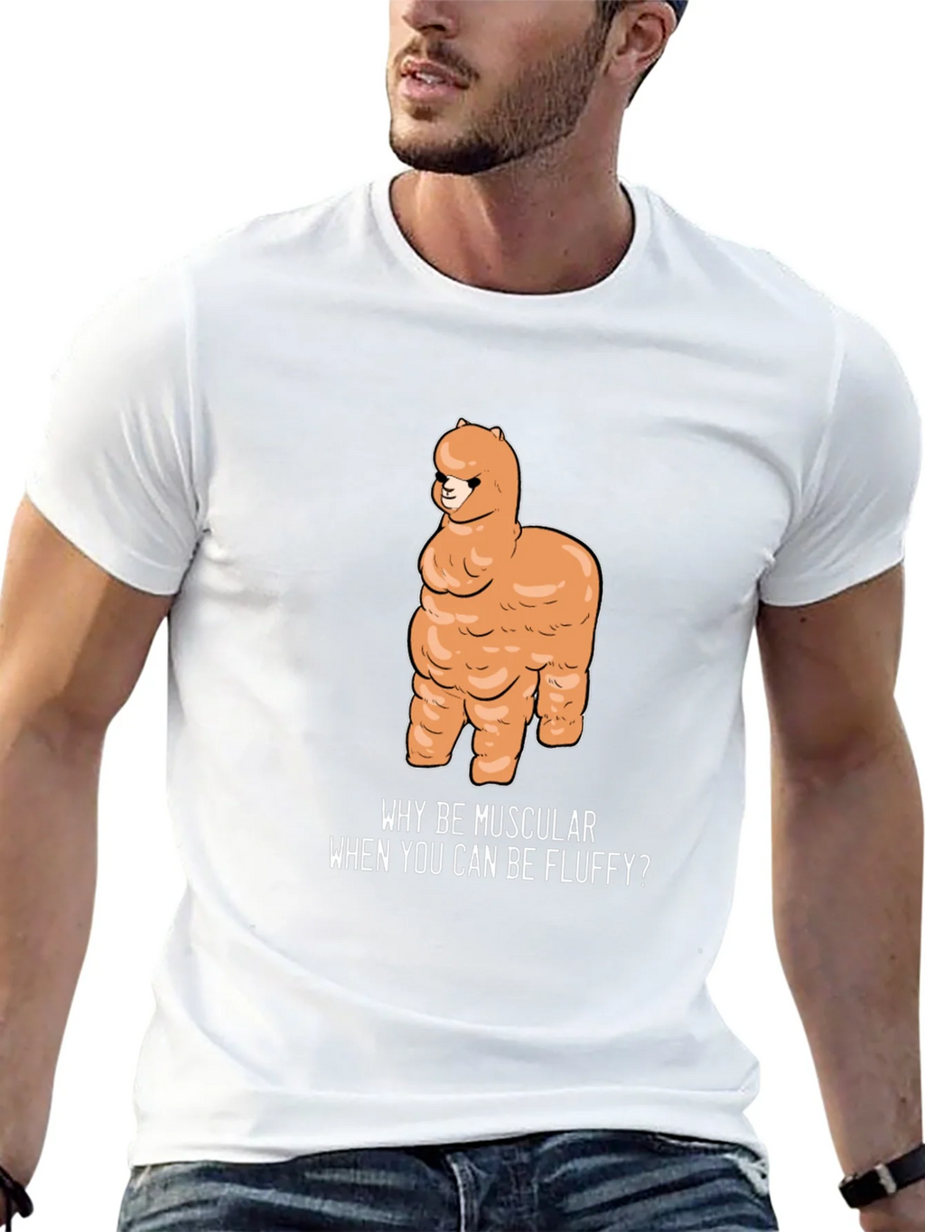 Fluffy Alpaca T-Shirt - Why Be Muscular? product image 11