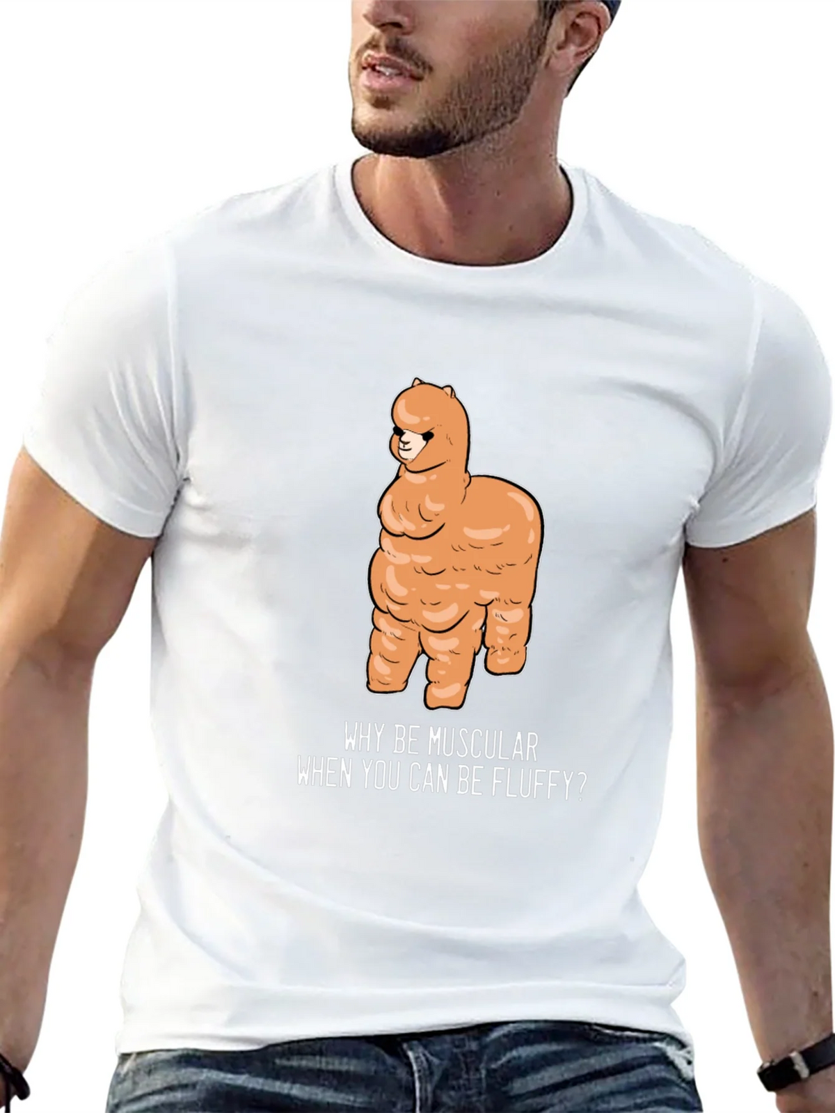 Fluffy Alpaca T-Shirt - Why Be Muscular? product image 11