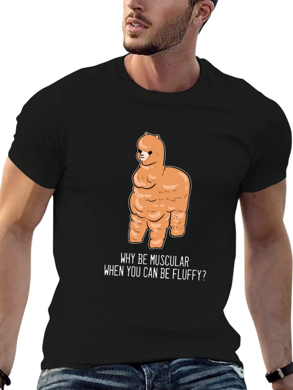 Fluffy Alpaca T-Shirt - Why Be Muscular? product image 5
