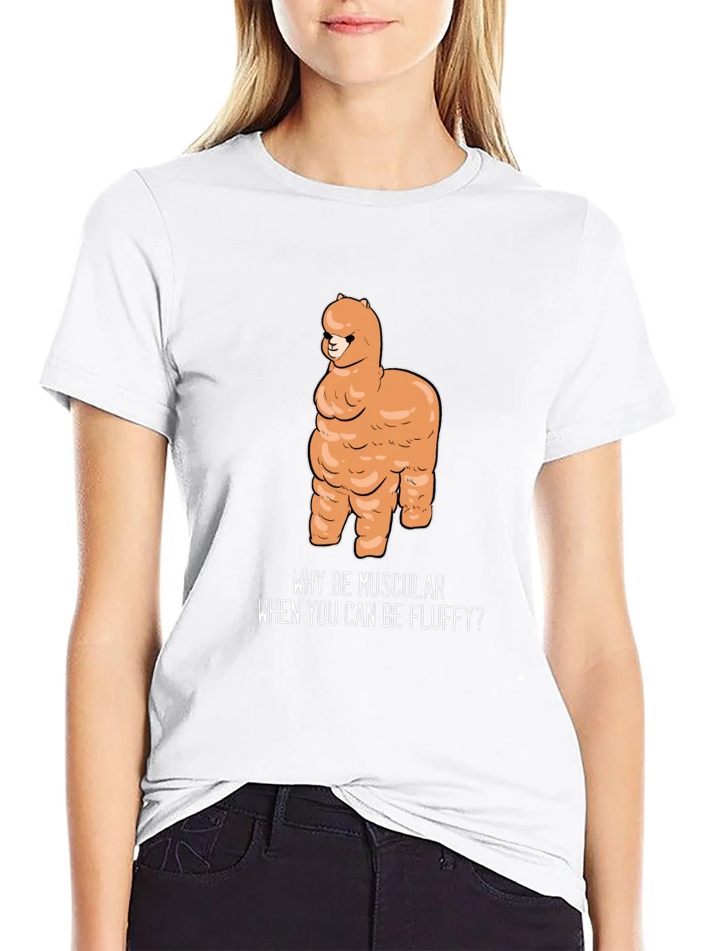 Fluffy Alpaca T-Shirt - Why Be Muscular? product image 7