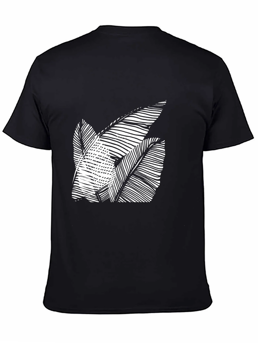 Abstract Leaf Design Black T-Shirt product image 4