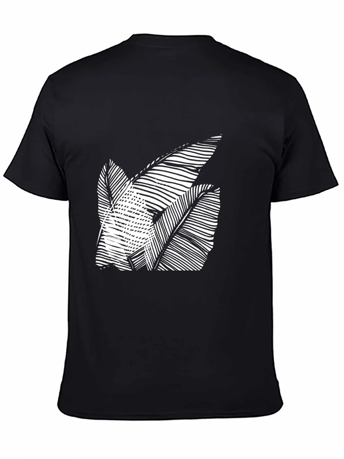 Abstract Leaf Design Black T-Shirt product image 4