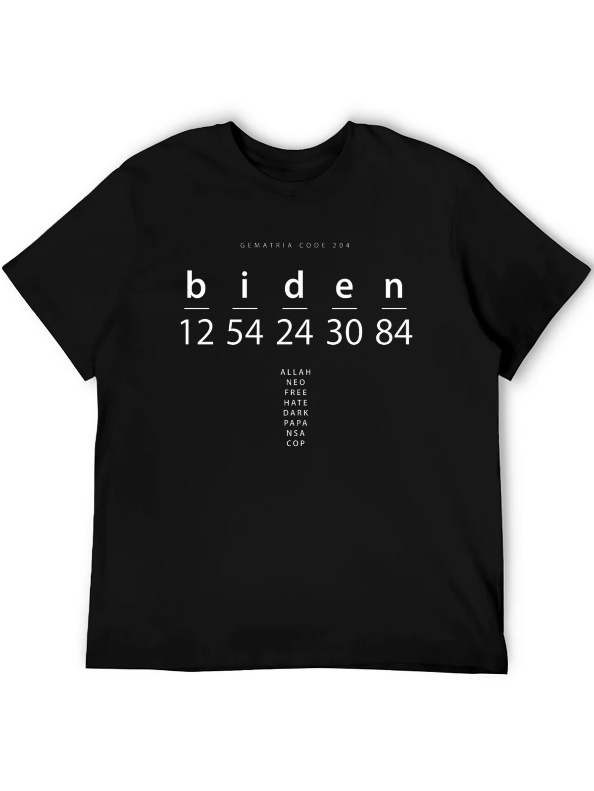 Biden Gematria Code T-Shirt product image 5