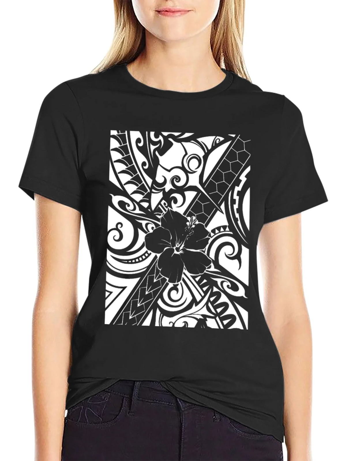 Hibiscus Tribal Print Graphic Tee product image 2