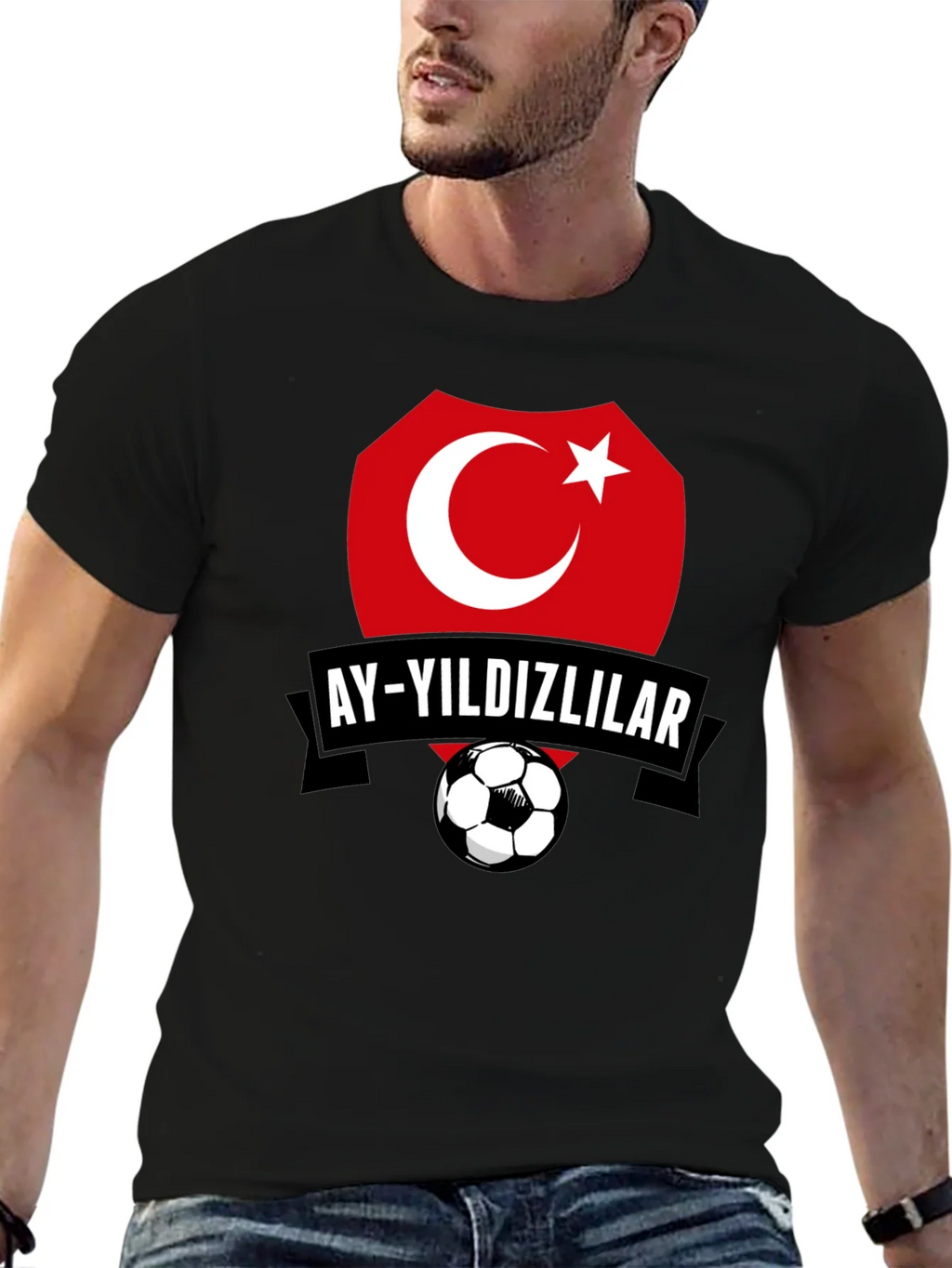 Turkey Soccer Team Graphic Black T-Shirt product image 6