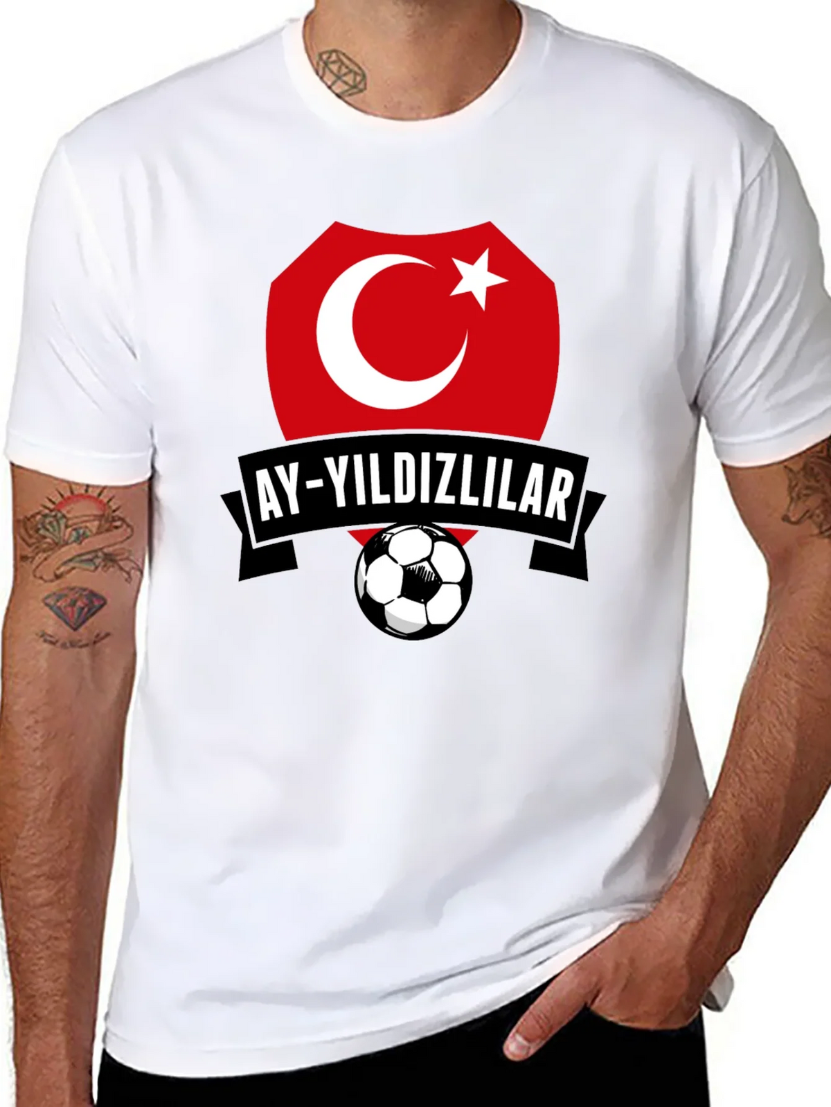 Turkey Soccer Team Graphic Black T-Shirt product image 7