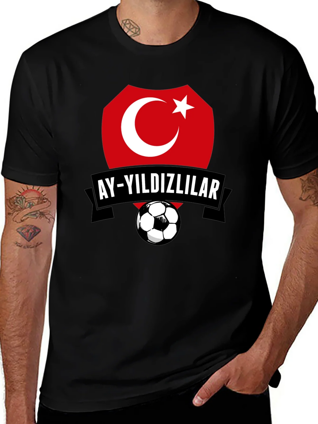 Turkey Soccer Team Graphic Black T-Shirt product image 1