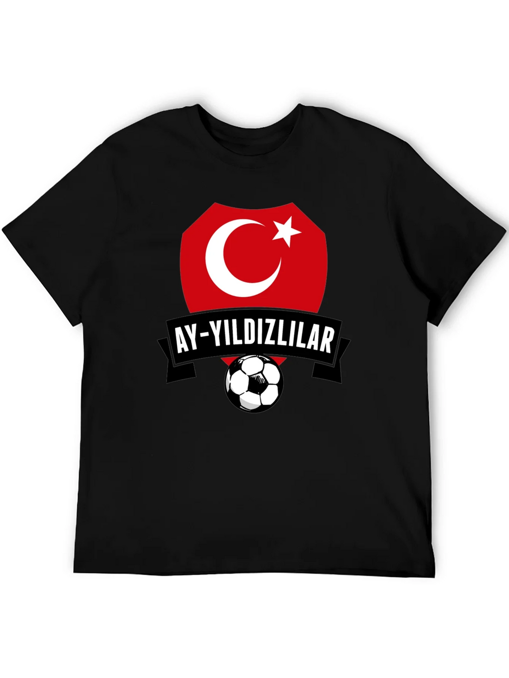 Turkey Soccer Team Graphic Black T-Shirt product image 5