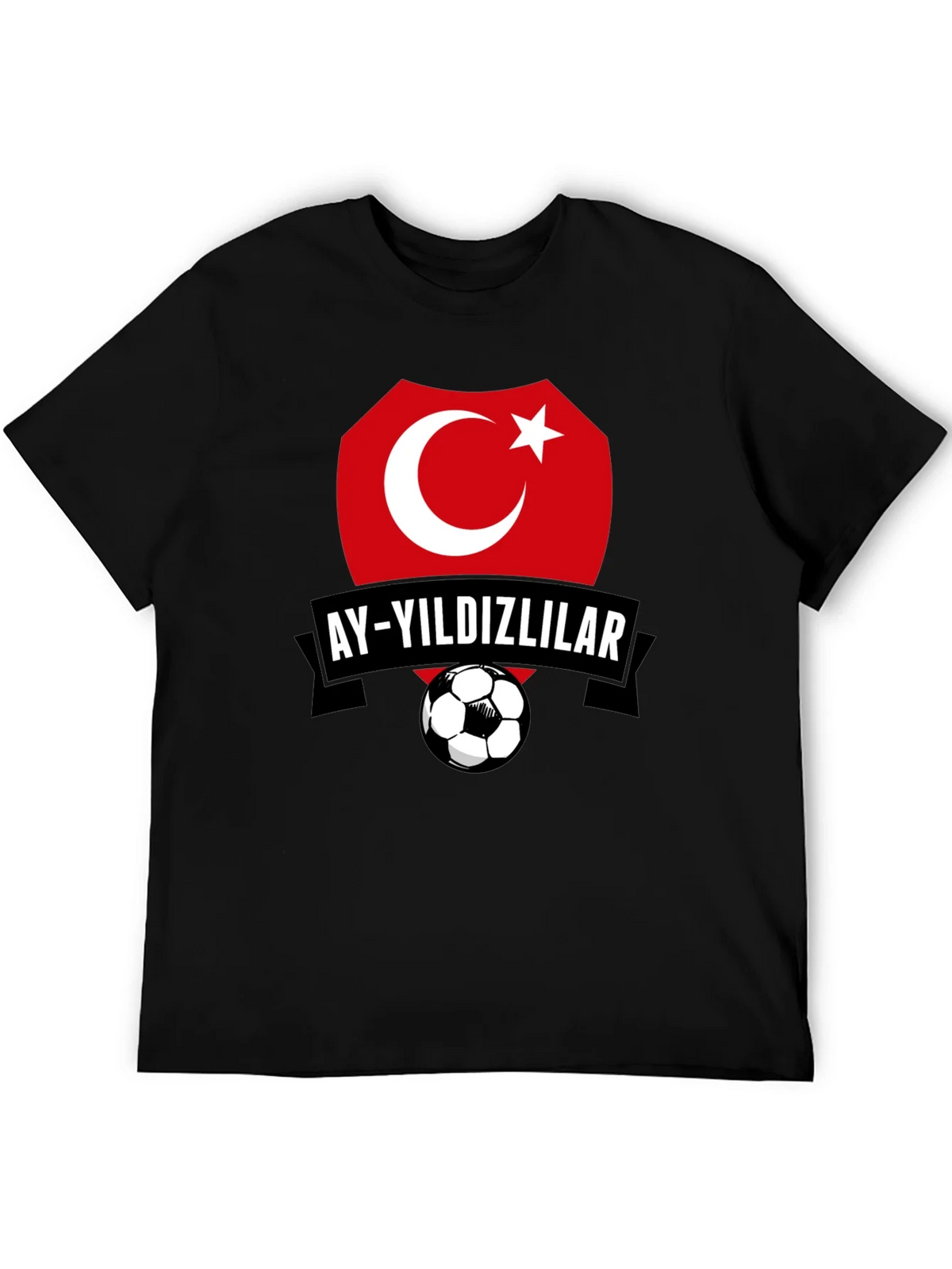 Turkey Soccer Team Graphic Black T-Shirt product image 5