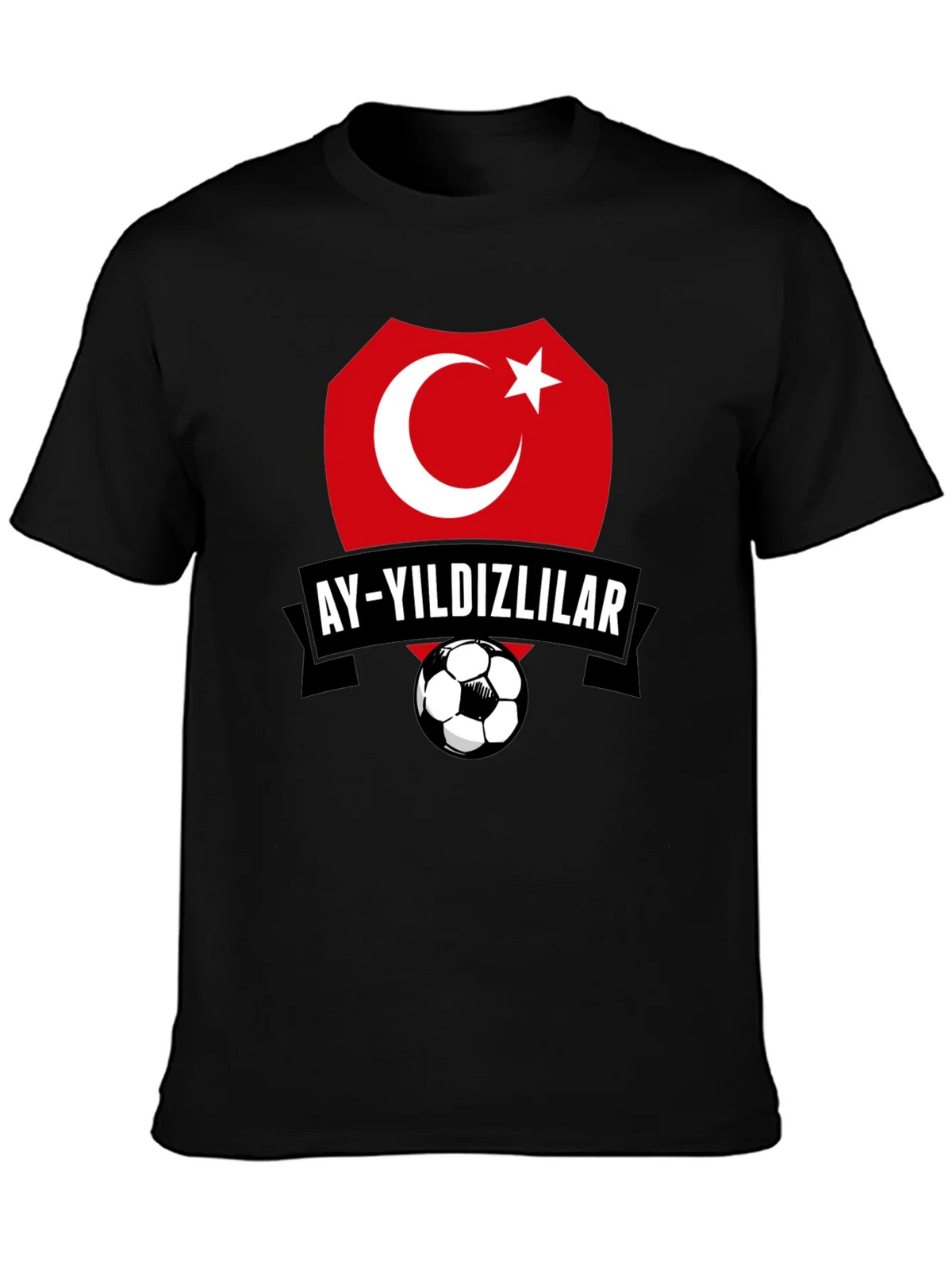 Turkey Soccer Team Graphic Black T-Shirt product image 3