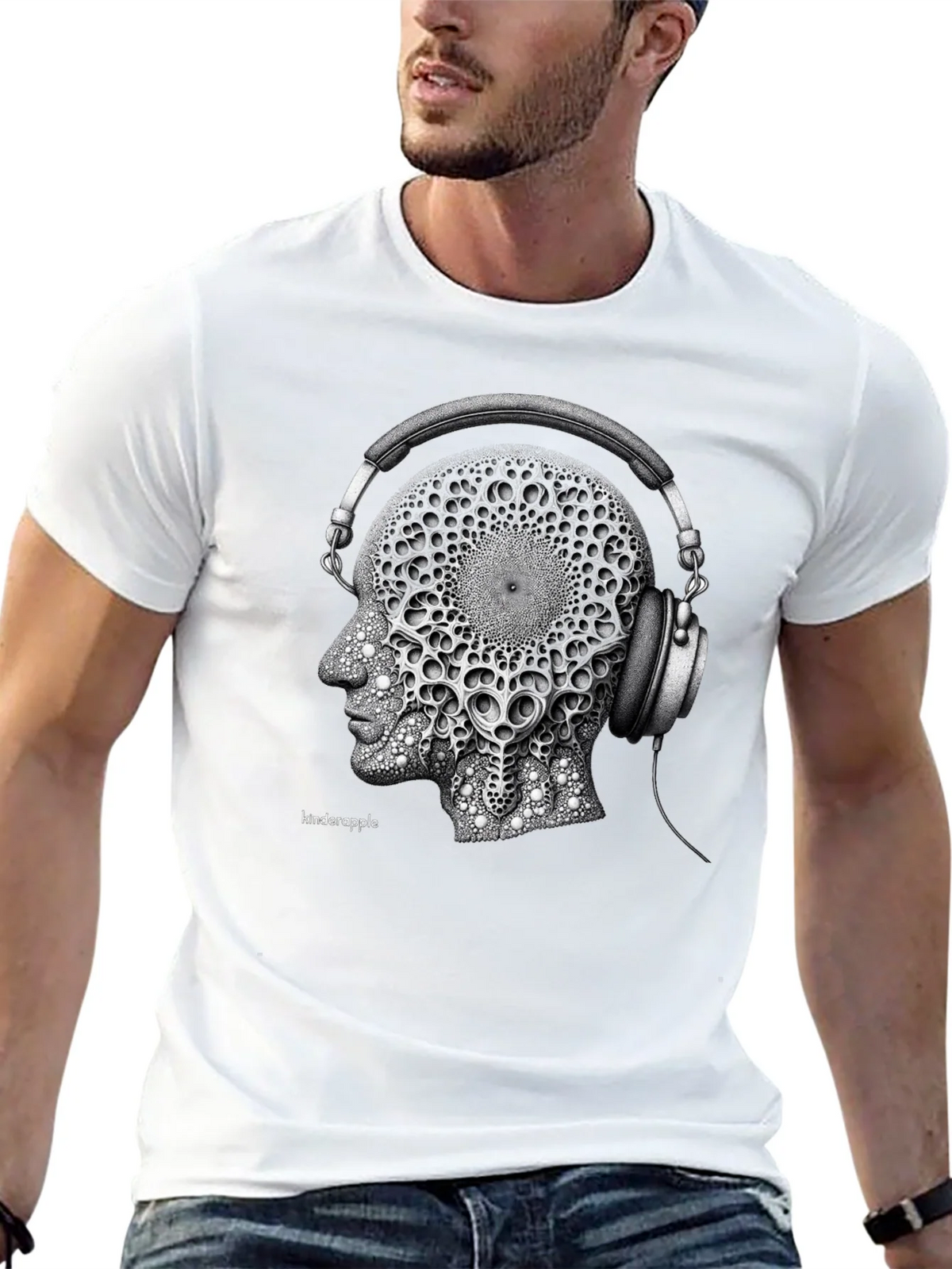 Abstract Headphone Graphic Tee - Black product image 12