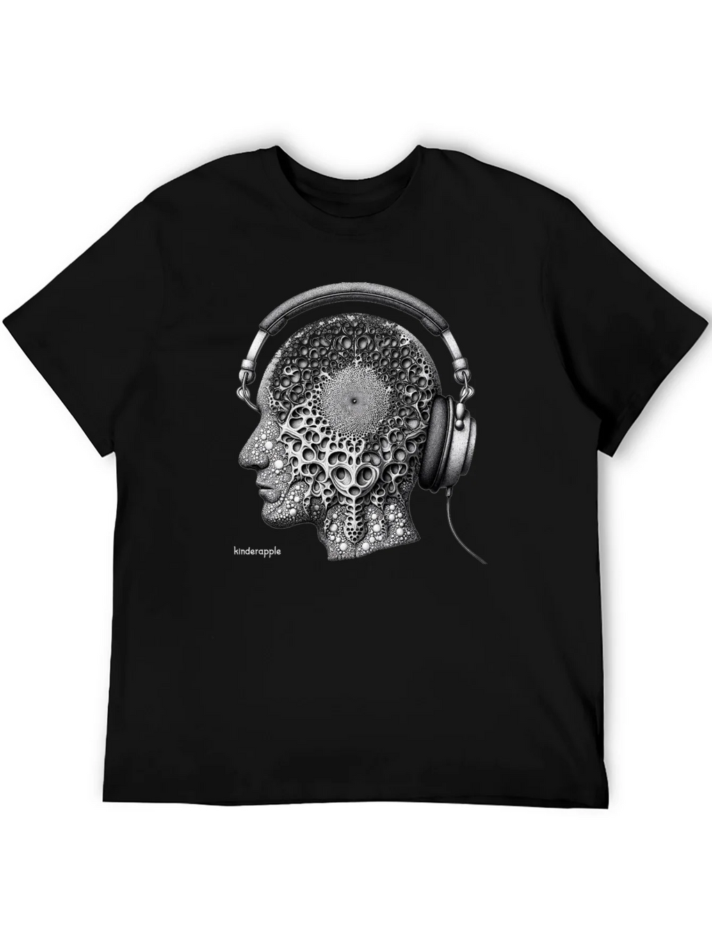 Abstract Headphone Graphic Tee - Black product image 5