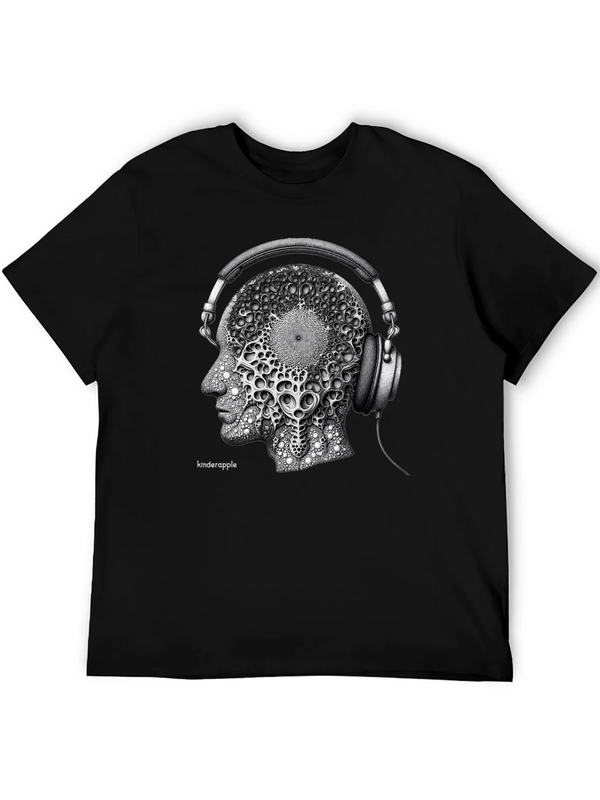 Abstract Headphone Graphic Tee - Black product image 5