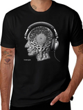 Abstract Headphone Graphic Tee - Black product image 1