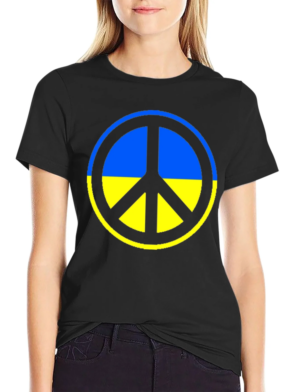Ukraine Peace Symbol T-Shirt - Black product image 2