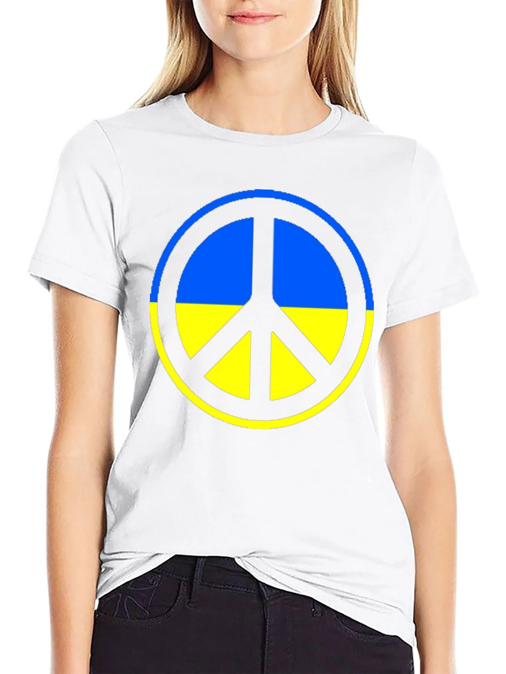 Ukraine Peace Symbol T-Shirt - Black product image 8