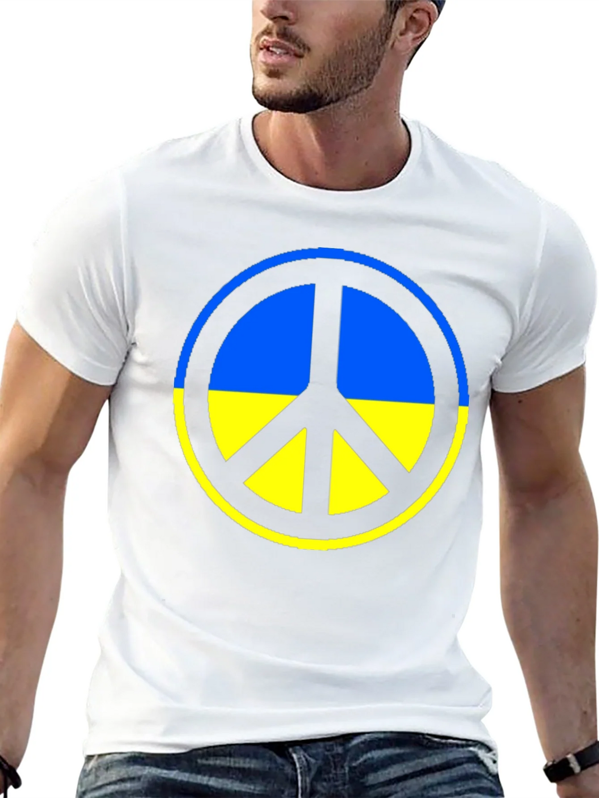 Ukraine Peace Symbol T-Shirt - Black product image 12