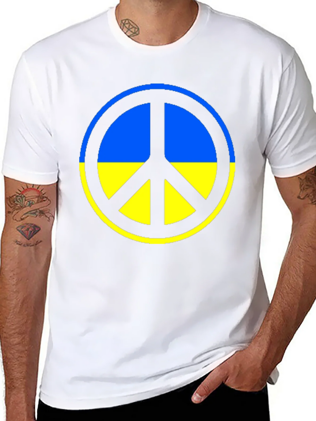 Ukraine Peace Symbol T-Shirt - Black product image 7