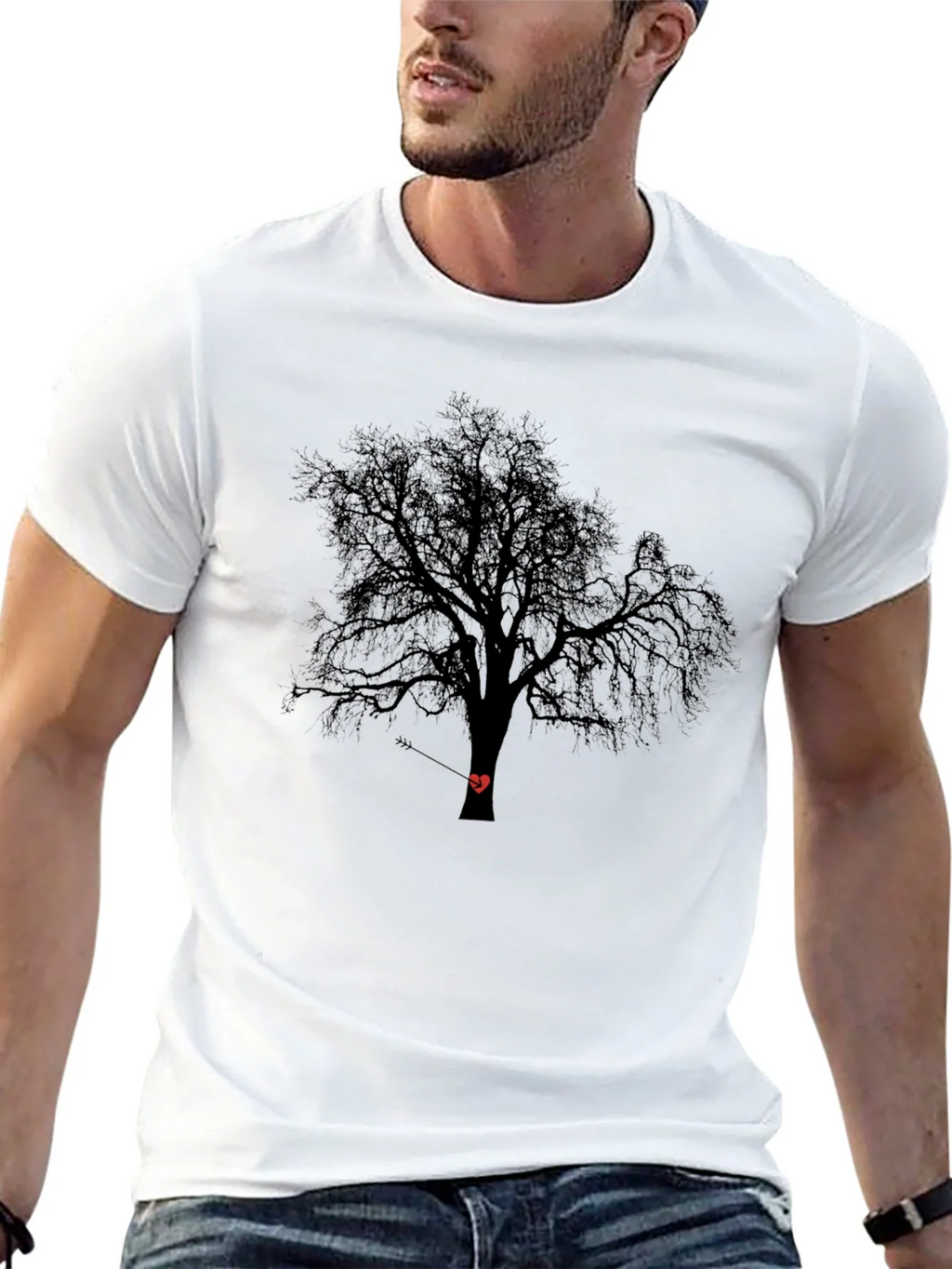Tree Heart Arrow Black T-Shirt product image 12