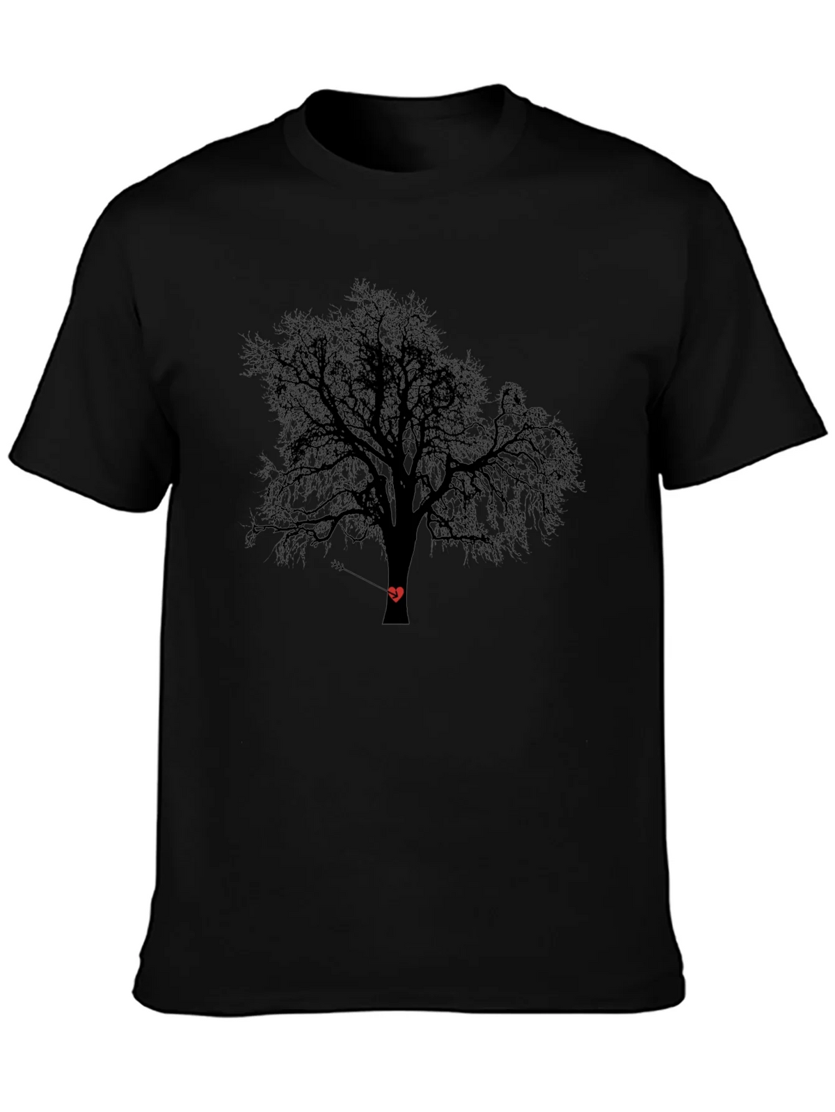 Tree Heart Arrow Black T-Shirt product image 3