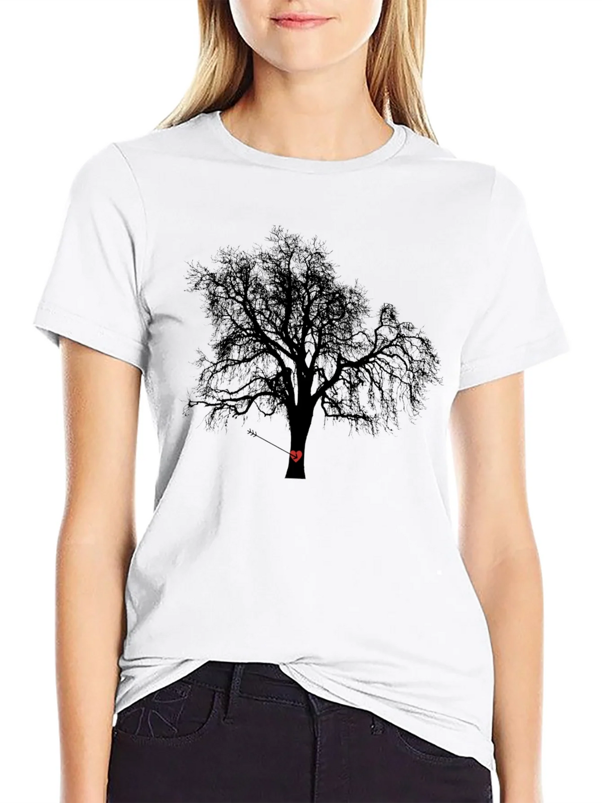 Tree Heart Arrow Black T-Shirt product image 8