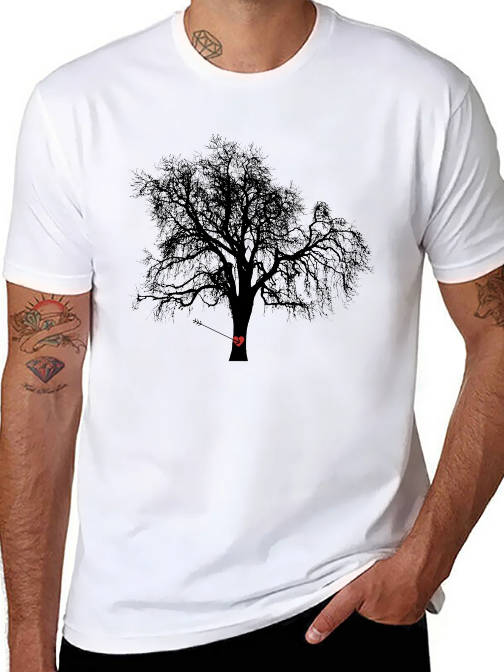 Tree Heart Arrow Black T-Shirt product image 7
