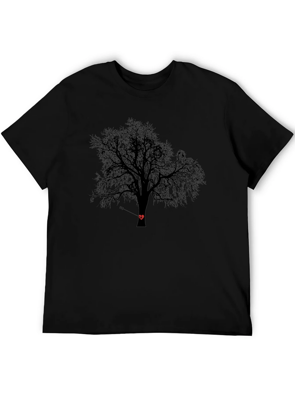 Tree Heart Arrow Black T-Shirt product image 5