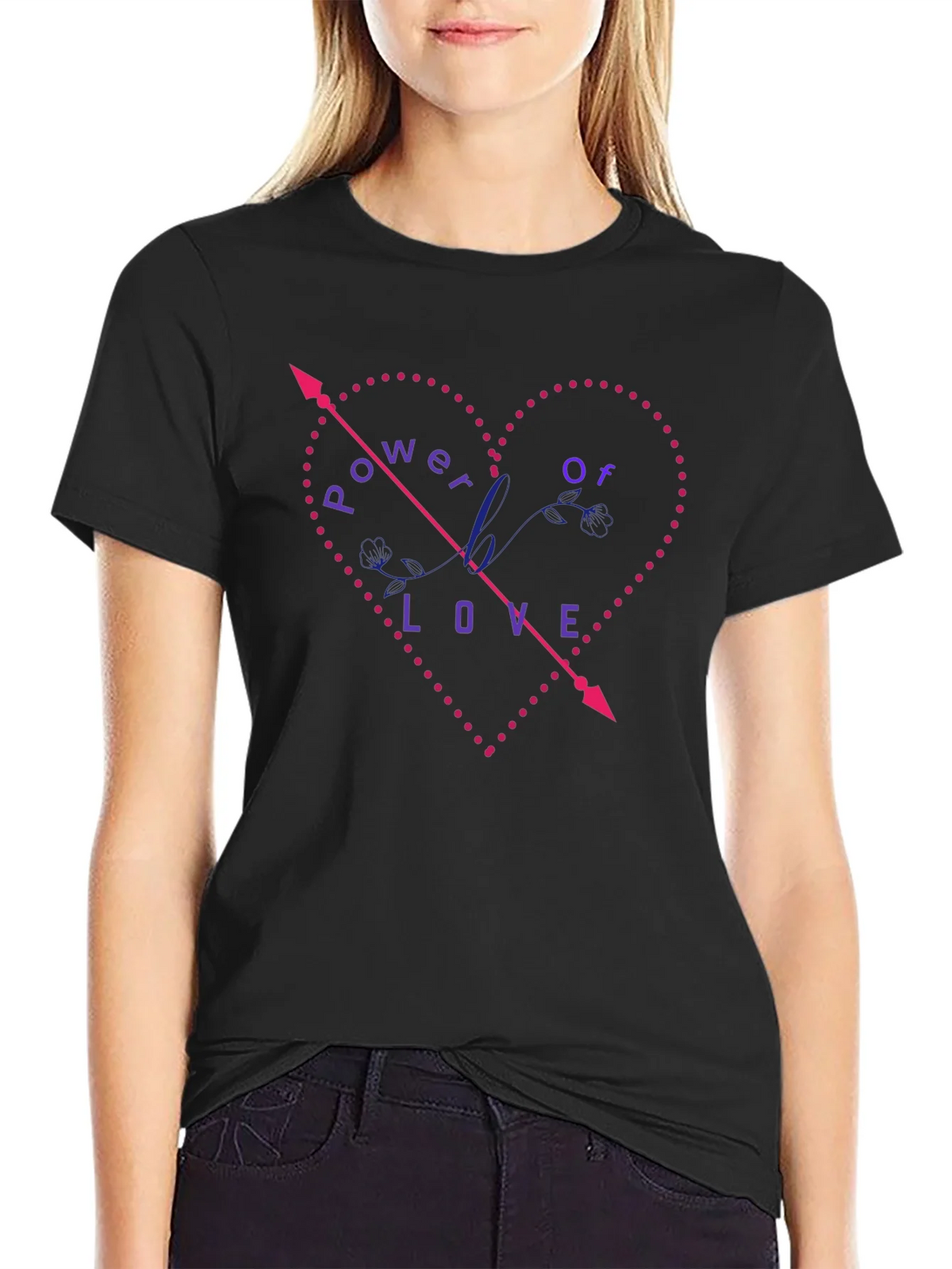 Power of Love Graphic Tee - Black product image 2