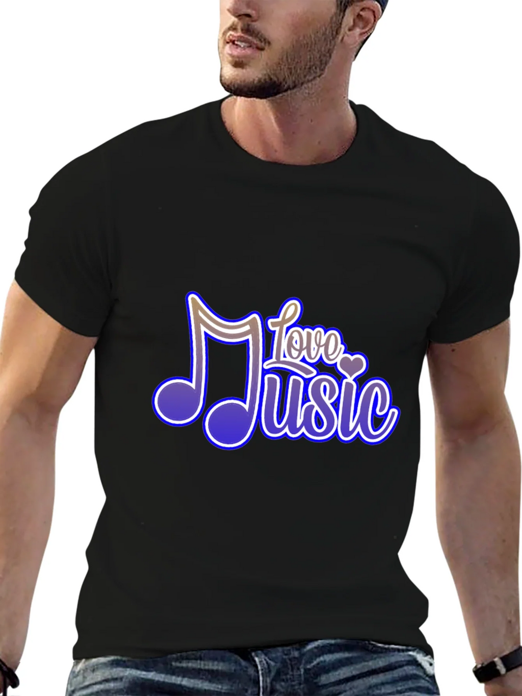 Love Music Graphic Tee - Soft Black T-Shirt product image 5