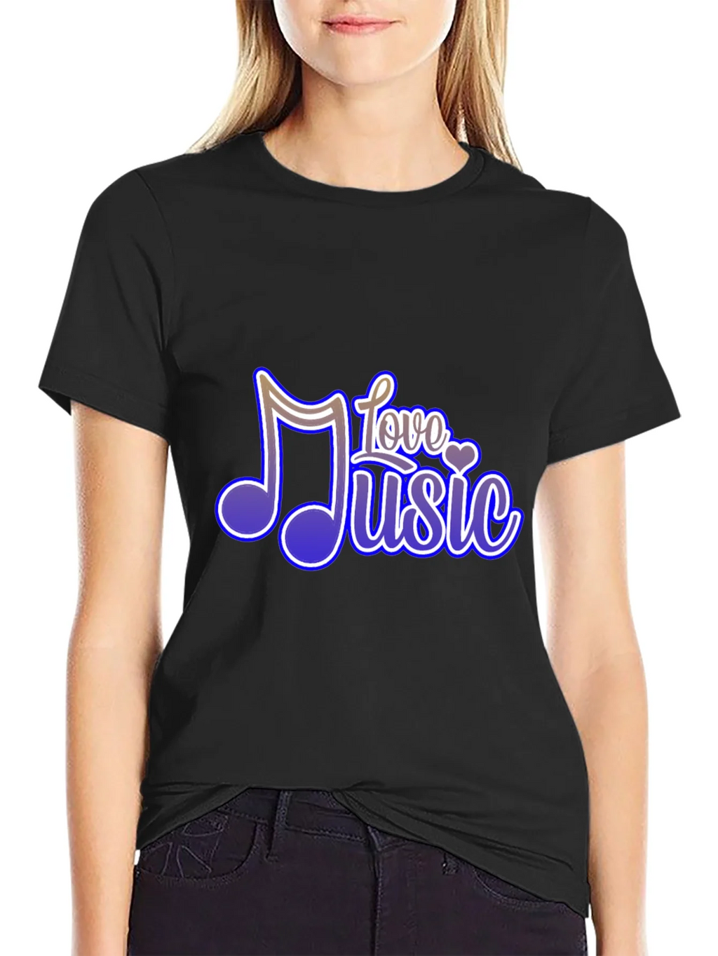 Love Music Graphic Tee - Soft Black T-Shirt product image 2
