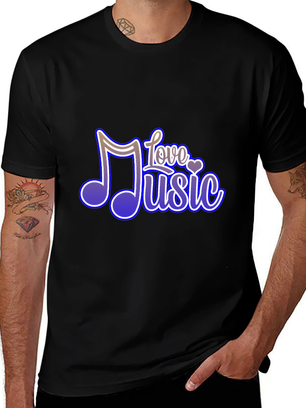 Love Music Graphic Tee - Soft Black T-Shirt product image 1