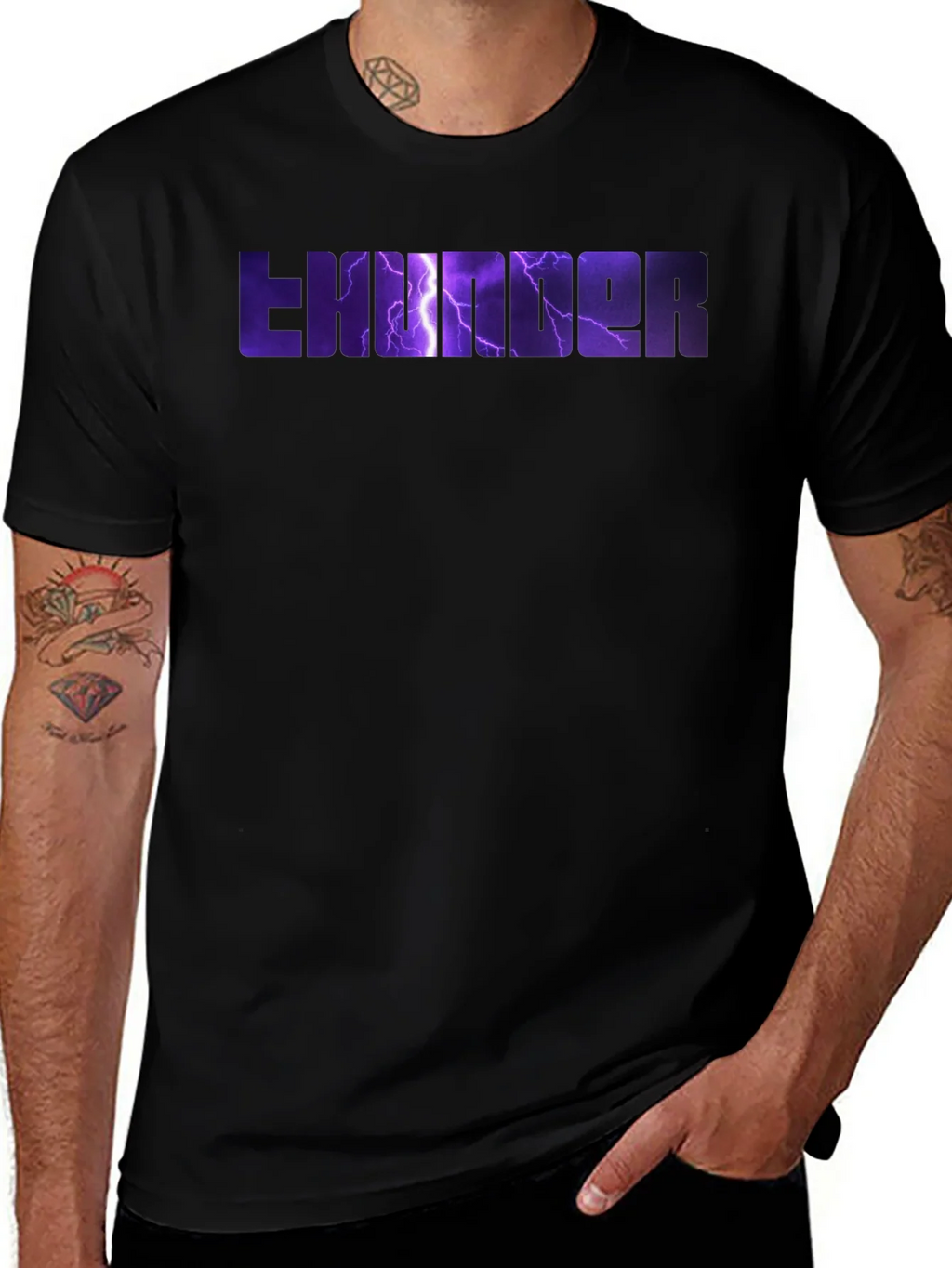 Thunder Graphic Print Black T-Shirt product image 1