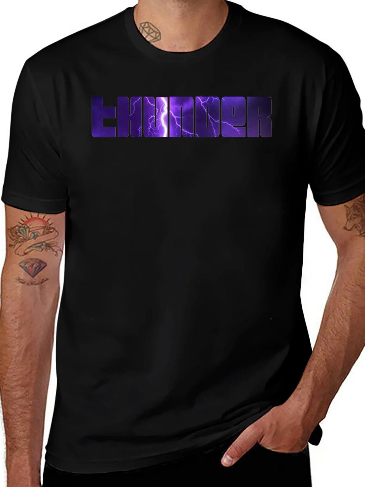 Thunder Graphic Print Black T-Shirt product image 1