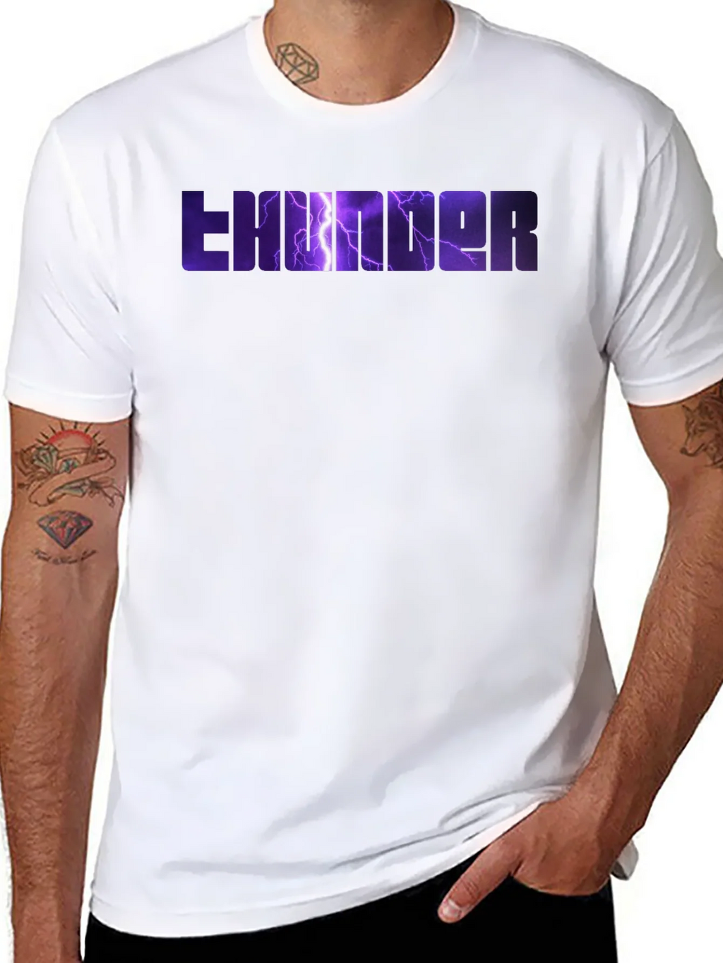 Thunder Graphic Print Black T-Shirt product image 7