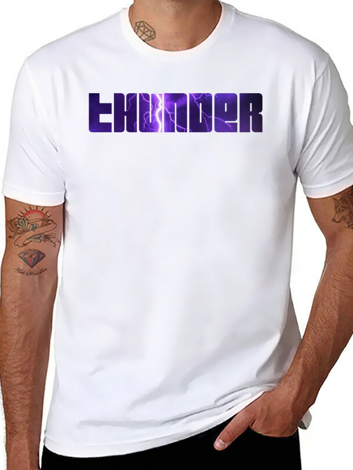 Thunder Graphic Print Black T-Shirt product image 7