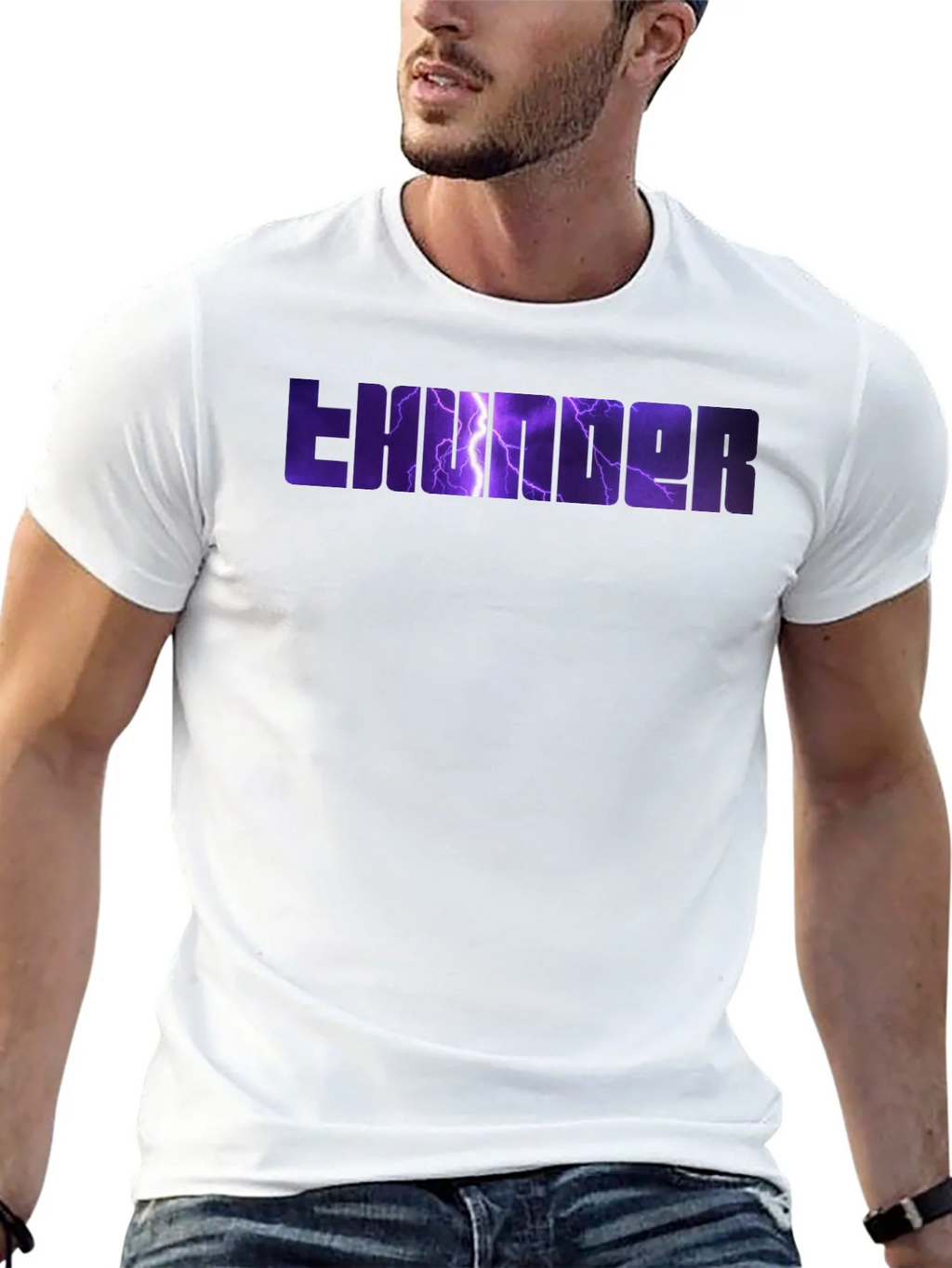 Thunder Graphic Print Black T-Shirt product image 12