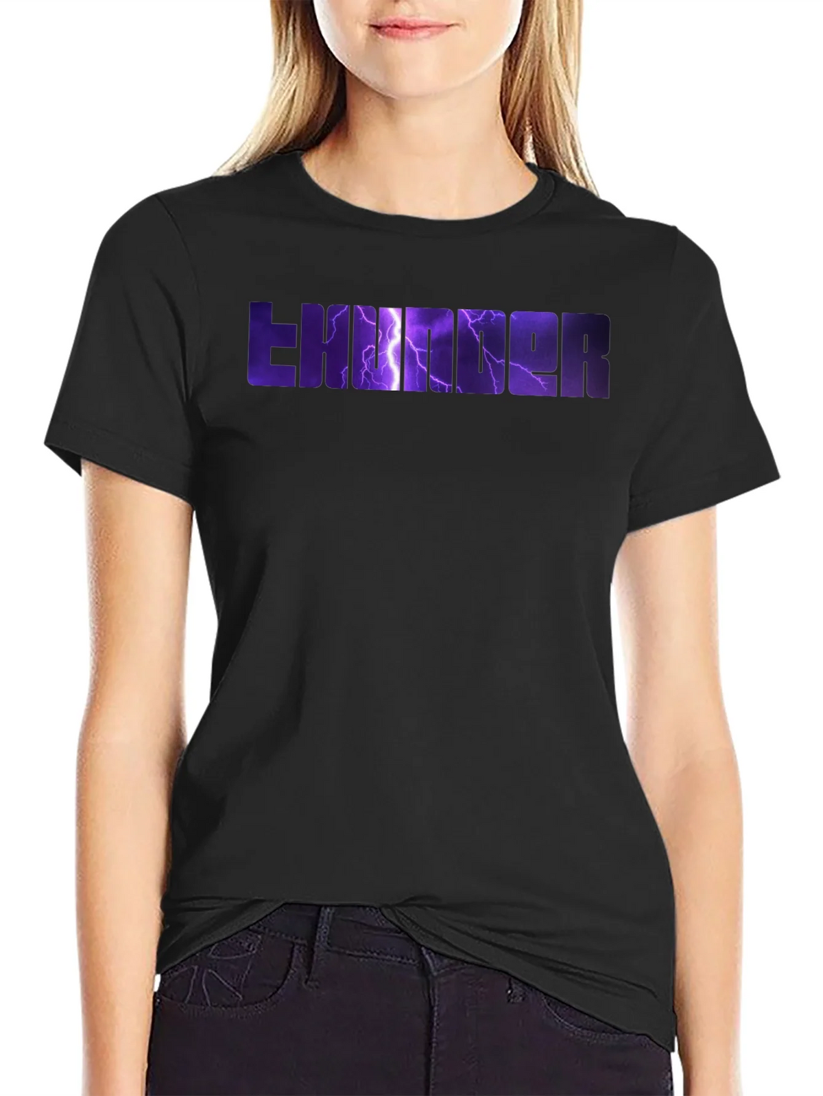 Thunder Graphic Print Black T-Shirt product image 2