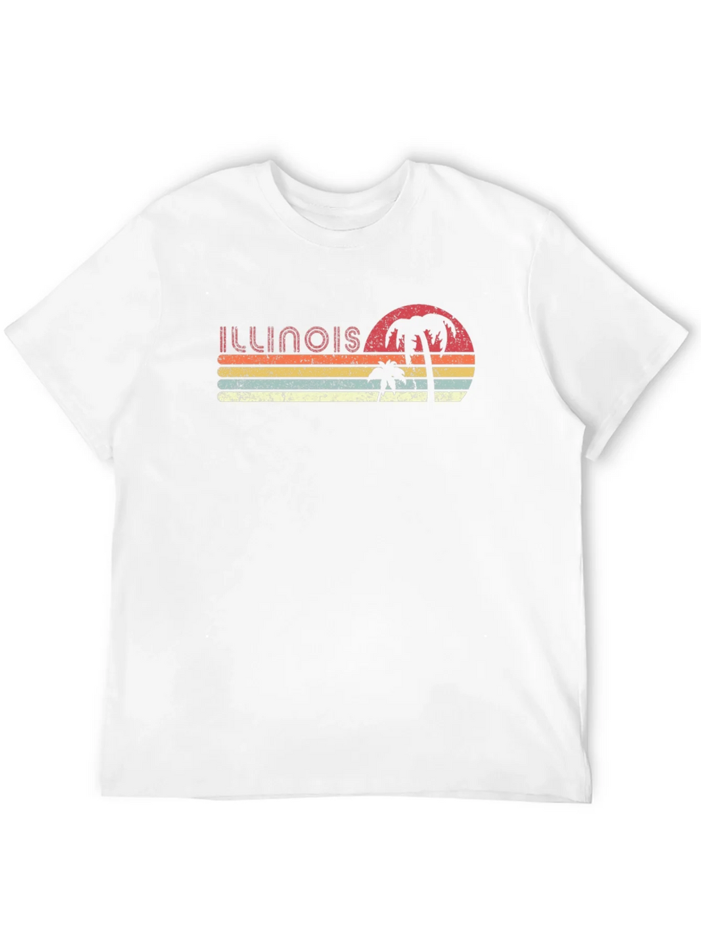 Retro Illinois Palm Sunset T-Shirt product image 10