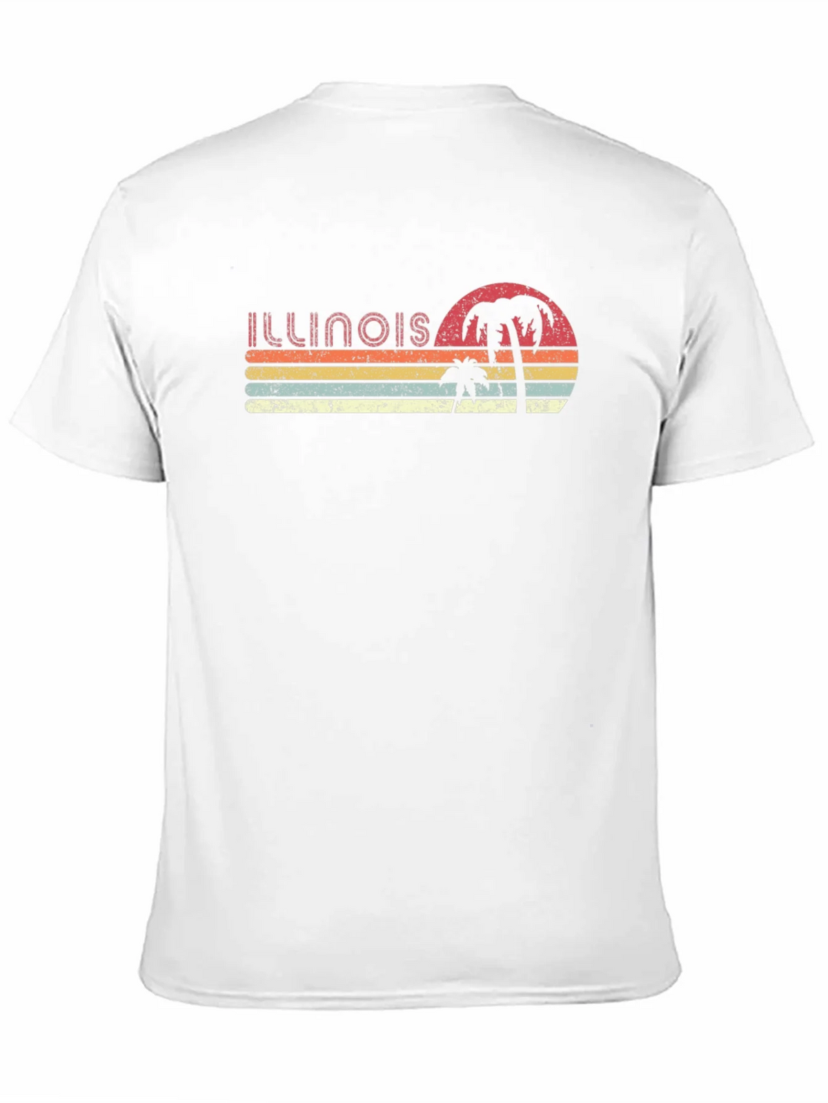 Retro Illinois Palm Sunset T-Shirt product image 9