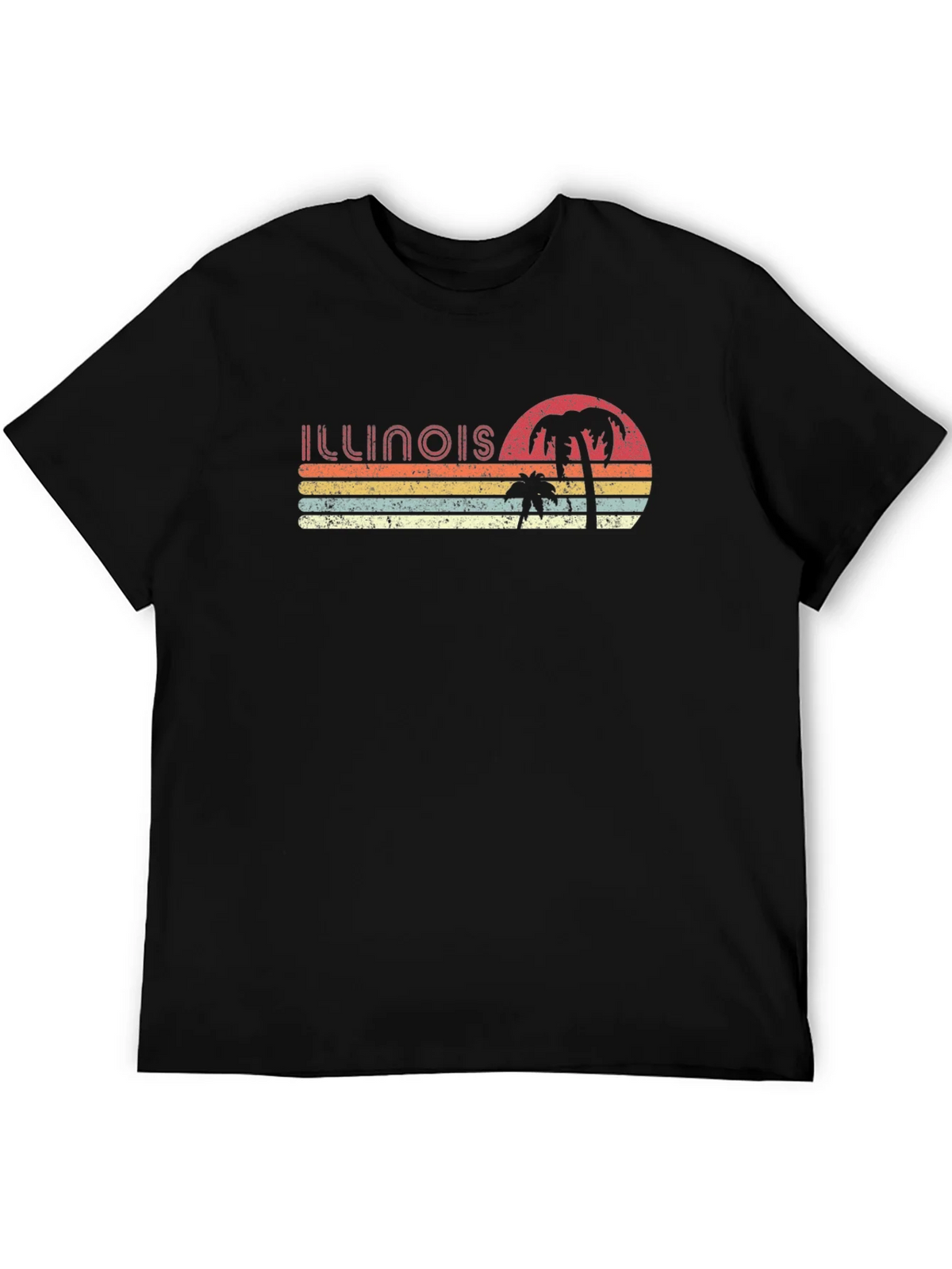 Retro Illinois Palm Sunset T-Shirt product image 4