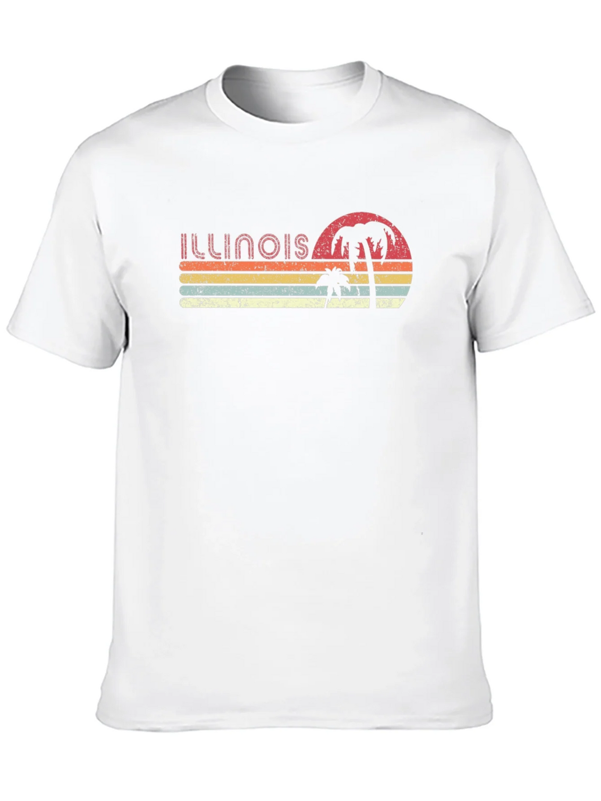 Retro Illinois Palm Sunset T-Shirt product image 8